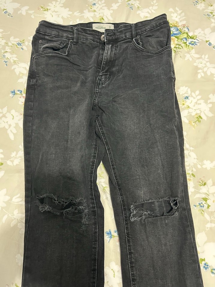 Erkek Siyah Gri Kot Pantolon - Görsel 3