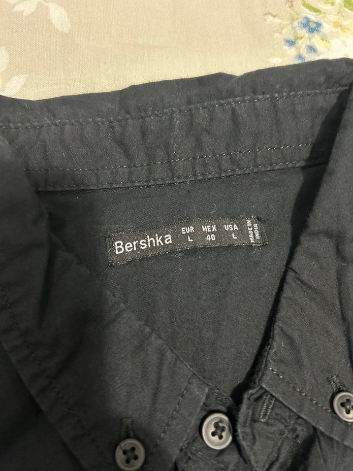 Siyah Erkek Gömlek Uzun Kollu - Görsel 2