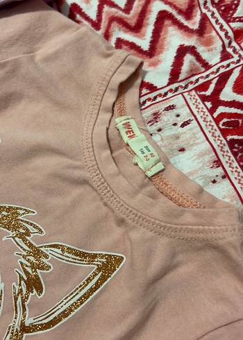 Kız Çocuk Pamuklu Baskılı Kısa Kollu Tişört - Görsel 5