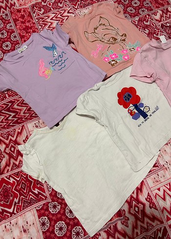 Kız Çocuk Pamuklu Baskılı Kısa Kollu Tişört - Görsel 3