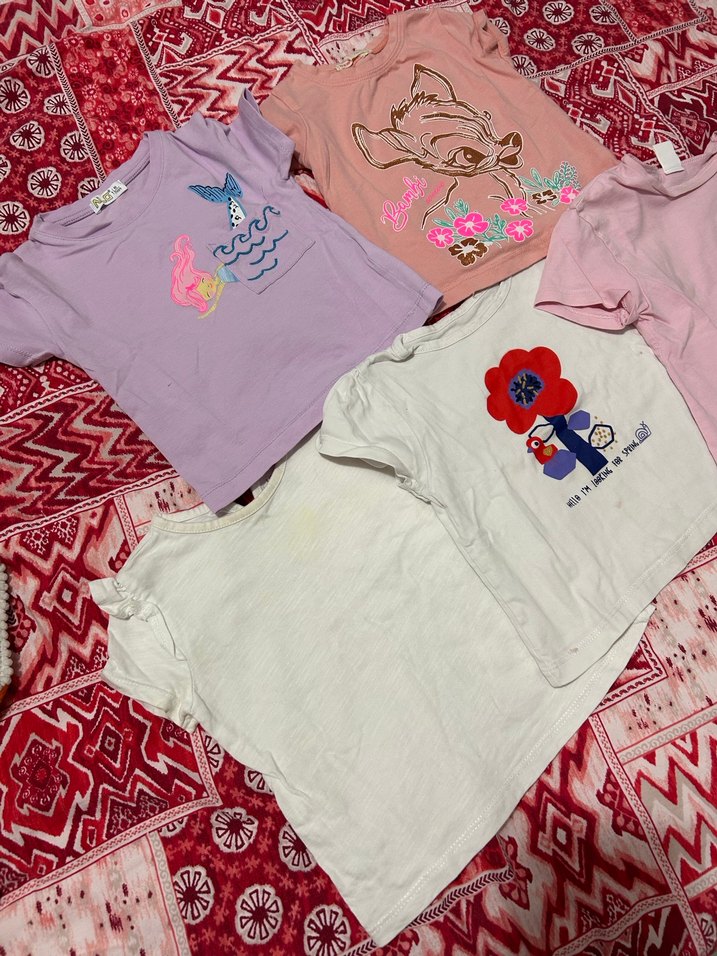 Kız Çocuk Pamuklu Baskılı Kısa Kollu Tişört - Görsel 3