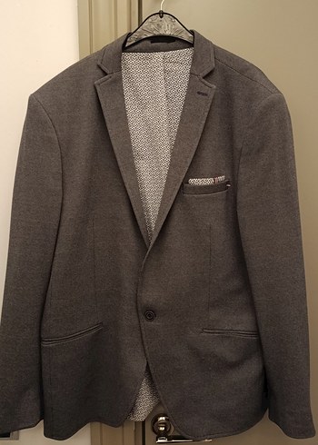 Gri Erkek Notch Yaka Ceket - Görsel 2