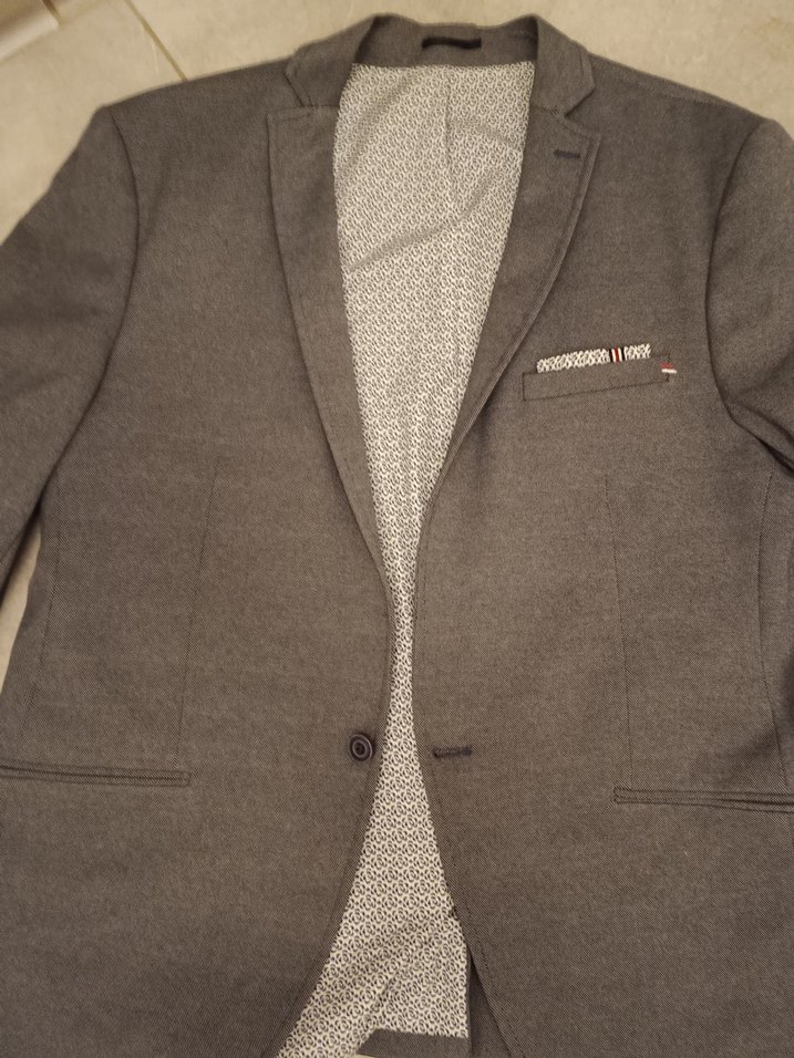 Gri Erkek Notch Yaka Ceket - Görsel 3