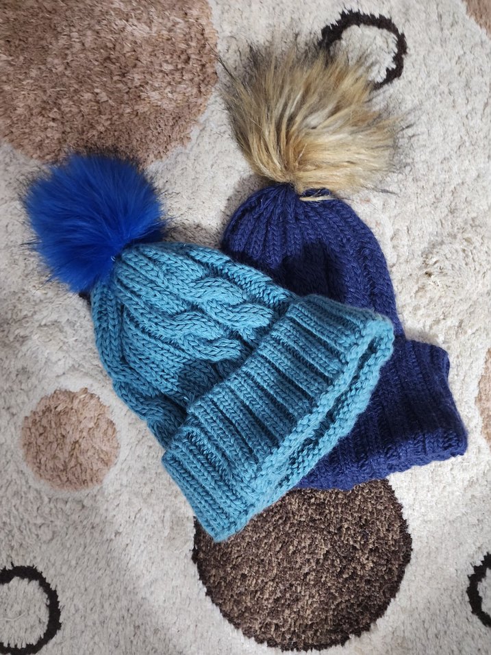 Renkli Ponponlu Kadın Örgü Bere - Görsel 2