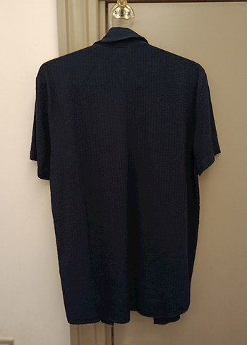 Siyah Keten Erkek Kısa Kollu Gömlek - Görsel 3