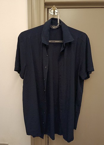 Siyah Keten Erkek Kısa Kollu Gömlek - Görsel 2