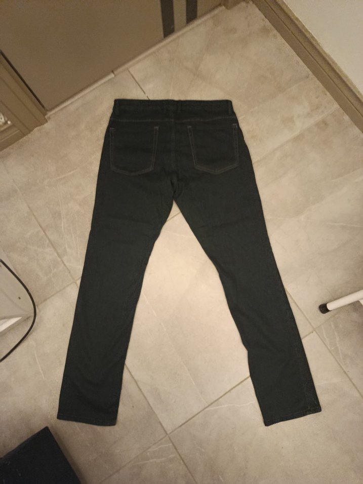 Gri Düğmeli Regular Fit Erkek Kot Pantolon - Görsel 3