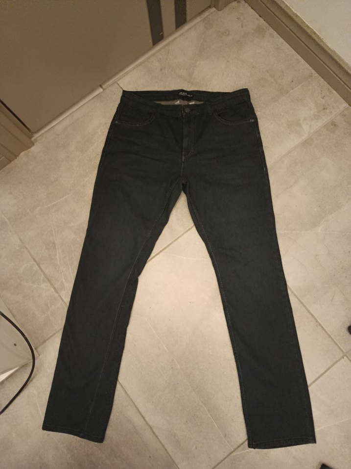 Gri Düğmeli Regular Fit Erkek Kot Pantolon - Görsel 2