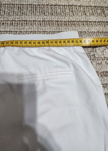 Beyaz Kadın Pamuk Kumaş Pantolon pamuk saten kumaş - Görsel 7