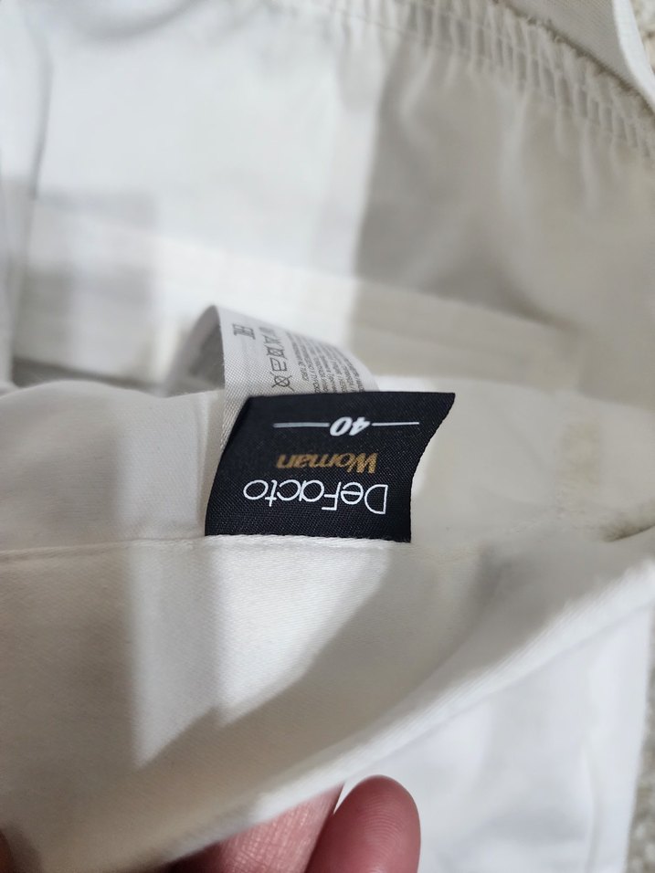 Beyaz Kadın Pamuk Kumaş Pantolon pamuk saten kumaş - Görsel 3