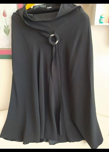 ZARA kuşak detaylı Siyah Uzun Kadın Etek - Görsel 2