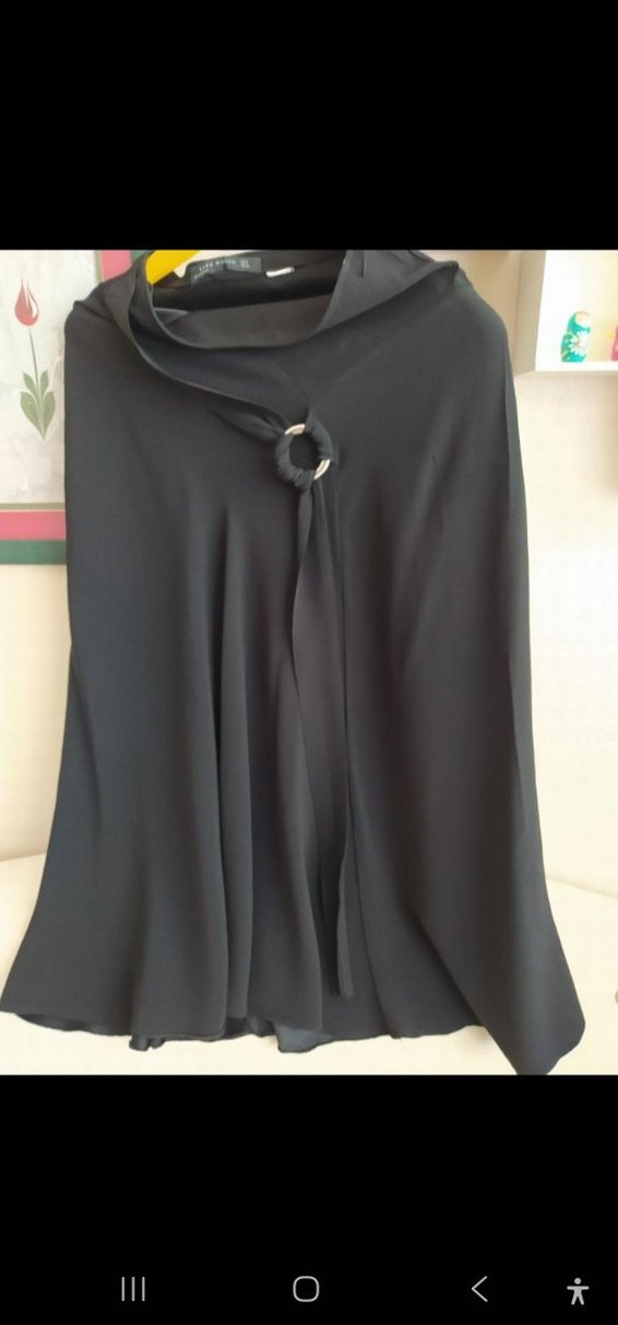 ZARA kuşak detaylı Siyah Uzun Kadın Etek - Görsel 2