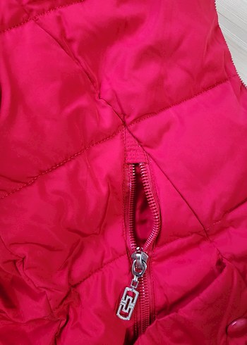 kırmızı koyu kırmızı Kapüşonlu Kadın Midi Kışlık Mont - Görsel 13