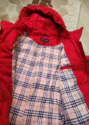 kırmızı koyu kırmızı Kapüşonlu Kadın Midi Kışlık Mont - Görsel 10