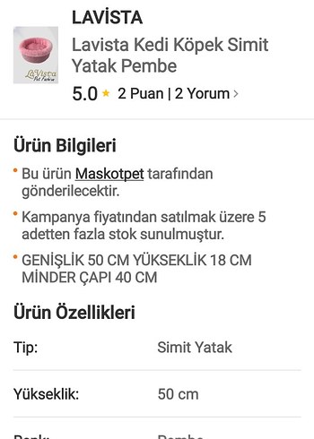 köpek kedi yatağı La vista - Görsel 7