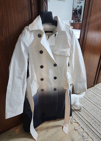 ipekyol & Kadın Beyaz Uzun Pamuk Trençkot - Görsel 5