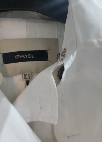 ipekyol & Kadın Beyaz Uzun Pamuk Trençkot - Görsel 4