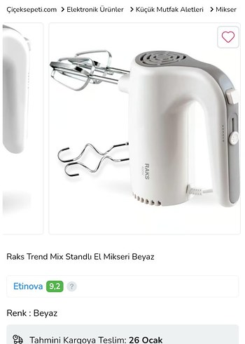 Beyaz ve Gri El Mikseri RAKS hamur çırpıcı ve mikser - Görsel 2