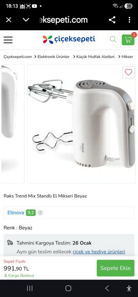 Beyaz ve Gri El Mikseri RAKS hamur çırpıcı ve mikser - Görsel 2