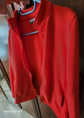 Fermuarlı Kırmızı Kadın Midi polar - Görsel 3