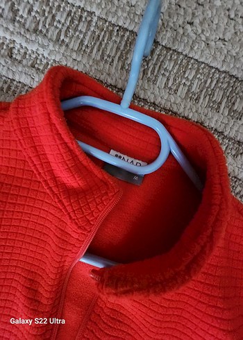 Fermuarlı Kırmızı Kadın Midi polar - Görsel 4