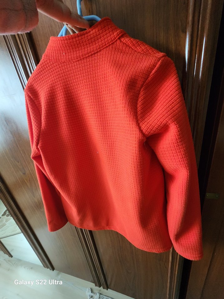 Fermuarlı Kırmızı Kadın Midi polar - Görsel 2