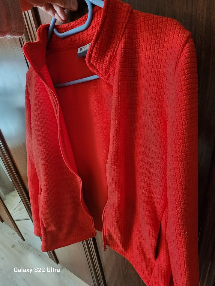 Fermuarlı Kırmızı Kadın Midi polar - Görsel 3