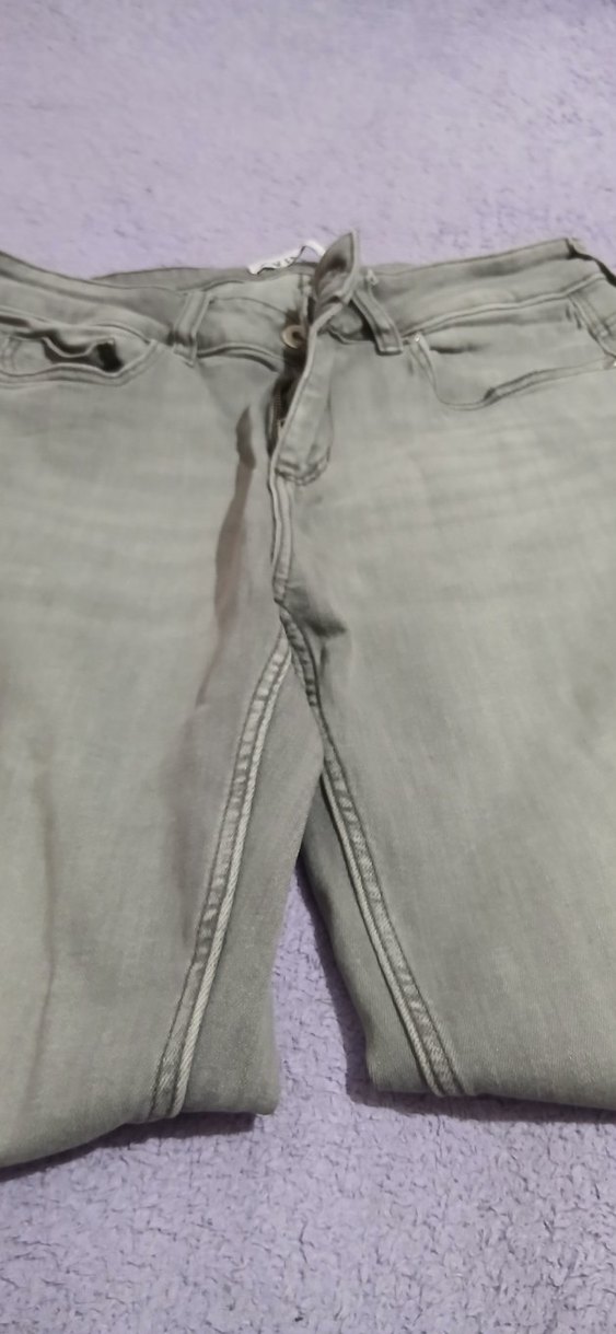 Zara Gri Fermuarlı Kadın Jean - Görsel 4