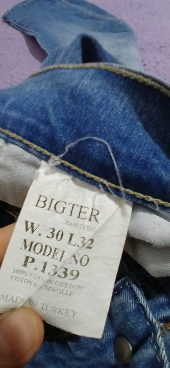 Düğmeli Gri Mavi Kadın Midi Kot Pantolon - Görsel 3