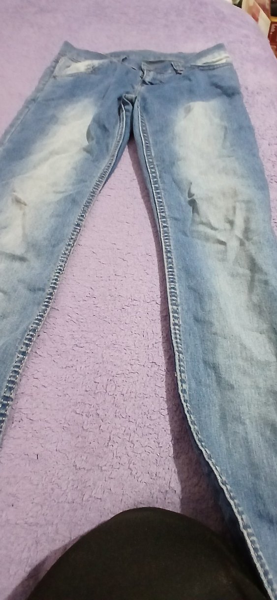 Düğmeli Gri Mavi Kadın Midi Kot Pantolon - Görsel 4