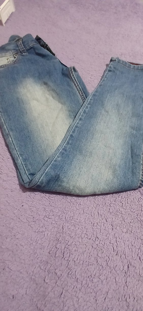 Düğmeli Gri Mavi Kadın Midi Kot Pantolon - Görsel 5