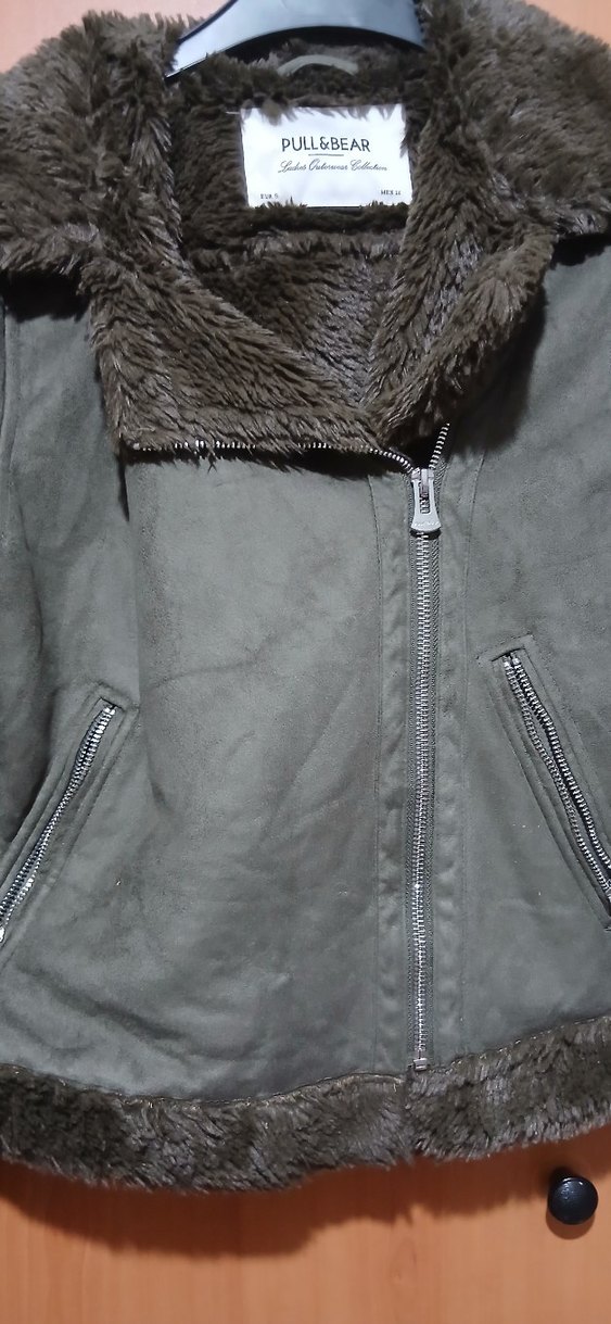 PULL&BEAR haki  bayan kürklü ceket - Görsel 5