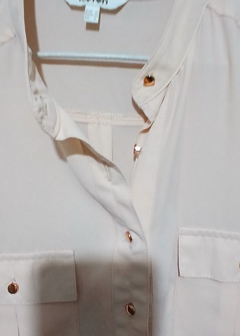 Düğmeli kavun içi  Kadın Gömlek - Görsel 3