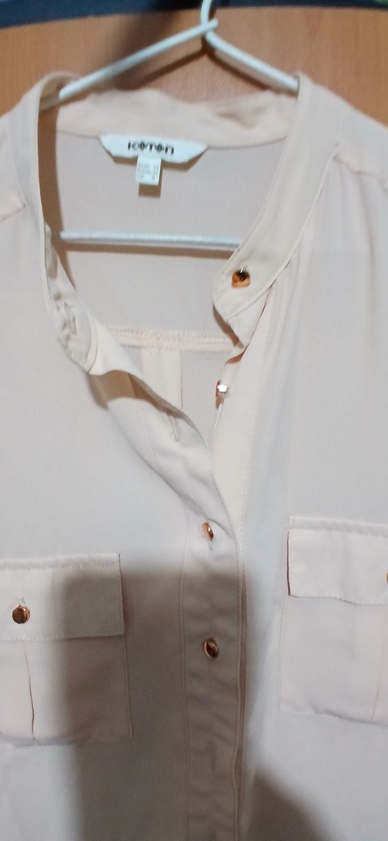 Düğmeli kavun içi  Kadın Gömlek - Görsel 3