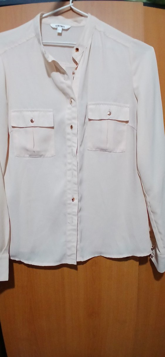 Düğmeli kavun içi  Kadın Gömlek - Görsel 4