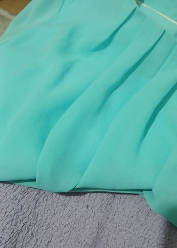 Mavi Kadın Bluz, Uzun Kollu, Pilili - Görsel 9