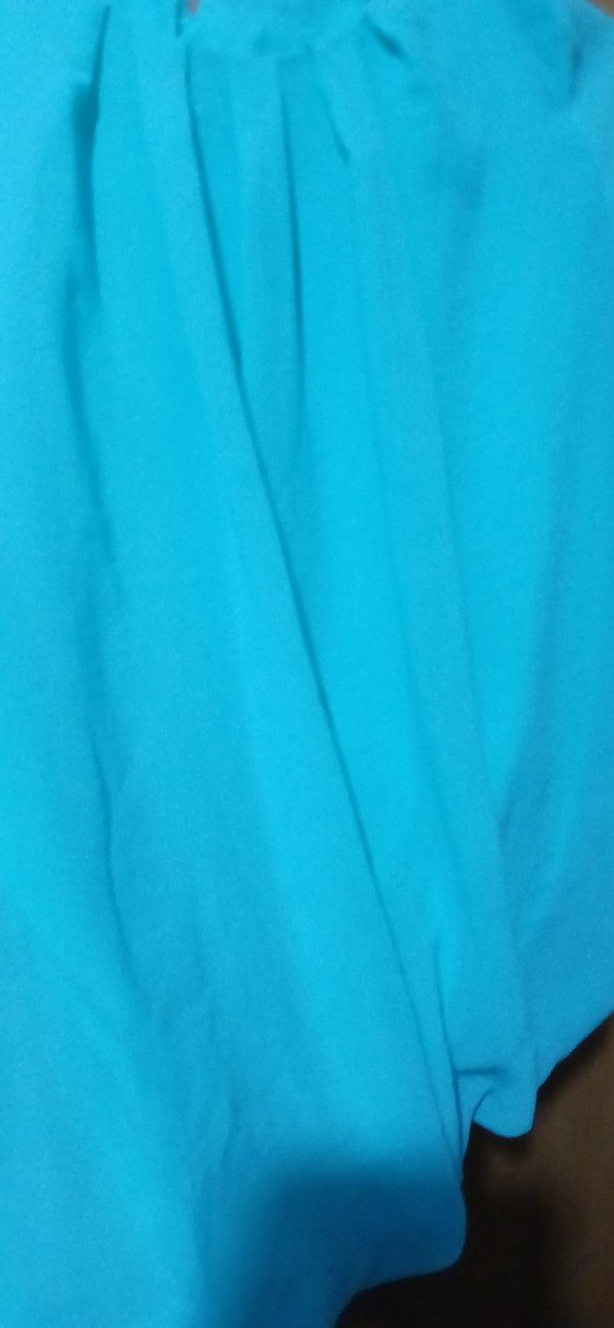 Mavi Kadın Bluz, Uzun Kollu, Pilili - Görsel 3