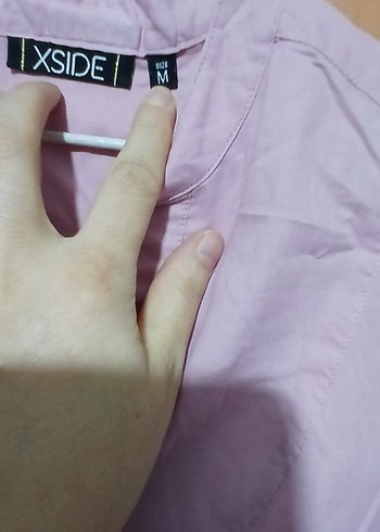 Mor Keten V Yaka Düğmeli Kadın Gömlek - Görsel 6