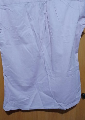 Mor Keten V Yaka Düğmeli Kadın Gömlek - Görsel 7