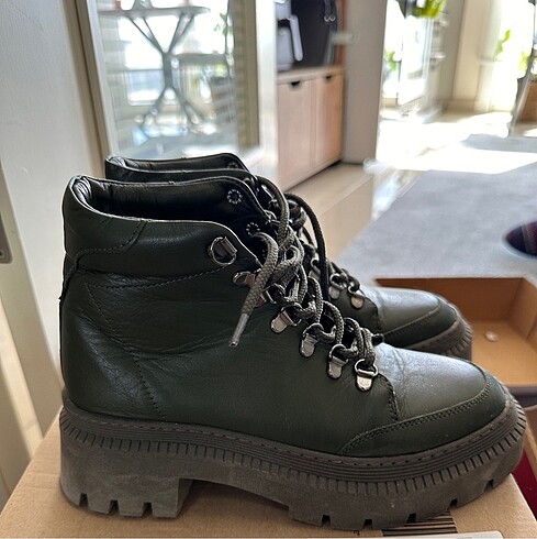 37 Beden haki Renk Nişantaşı shoes deri bot
