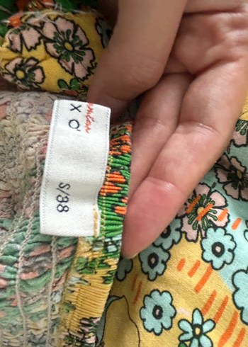 36 Beden çeşitli Renk Renkli Desenli Midi Elbise