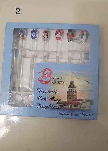 Resimli Cam Çay Kaşıkları - Görsel 7