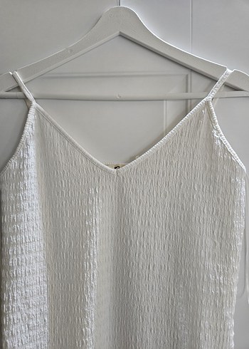 Kadın Beyaz Uzun Keten Elbise - Görsel 2