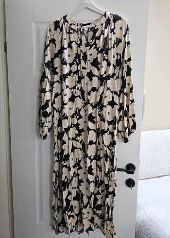 Bohem V Yakalı Uzun Kollu Kadın Elbise - Görsel 2