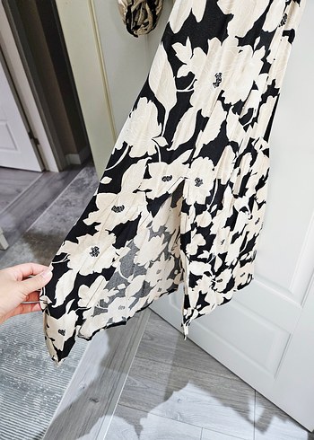 Bohem V Yakalı Uzun Kollu Kadın Elbise - Görsel 3