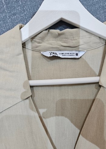 Bej Uzun Keten Kadın Tulum - Görsel 4