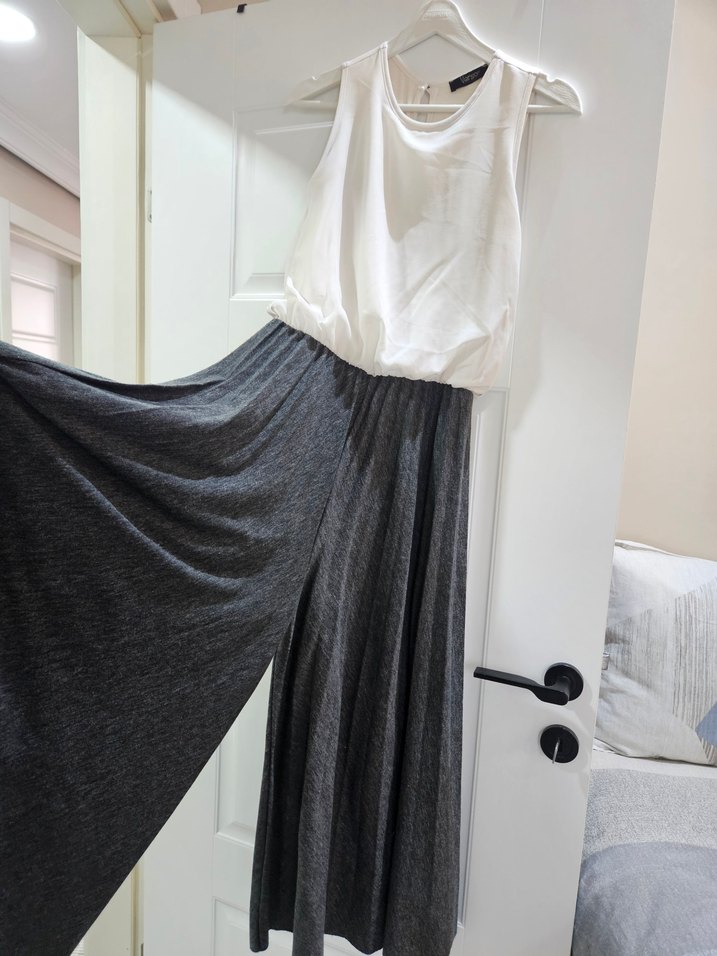 Gri Pilili Keten tulum - Görsel 2