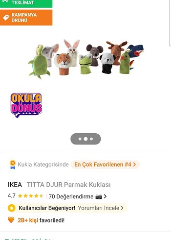  Beden Renk ikea Parmak Kuklaları Seti