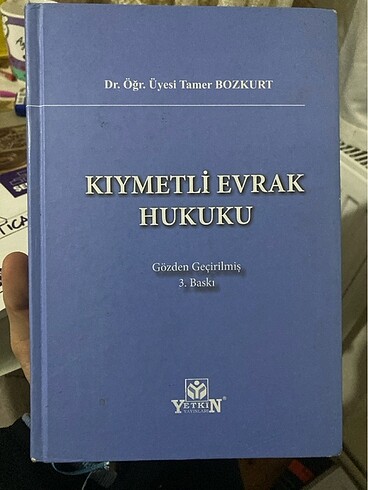 Kıymetli evrak hukuku ticaret hukuku