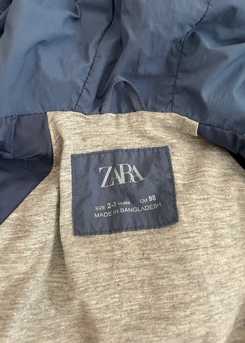 Zara Kapüşonlu Erkek Çocuk Mavi Mont - Görsel 4